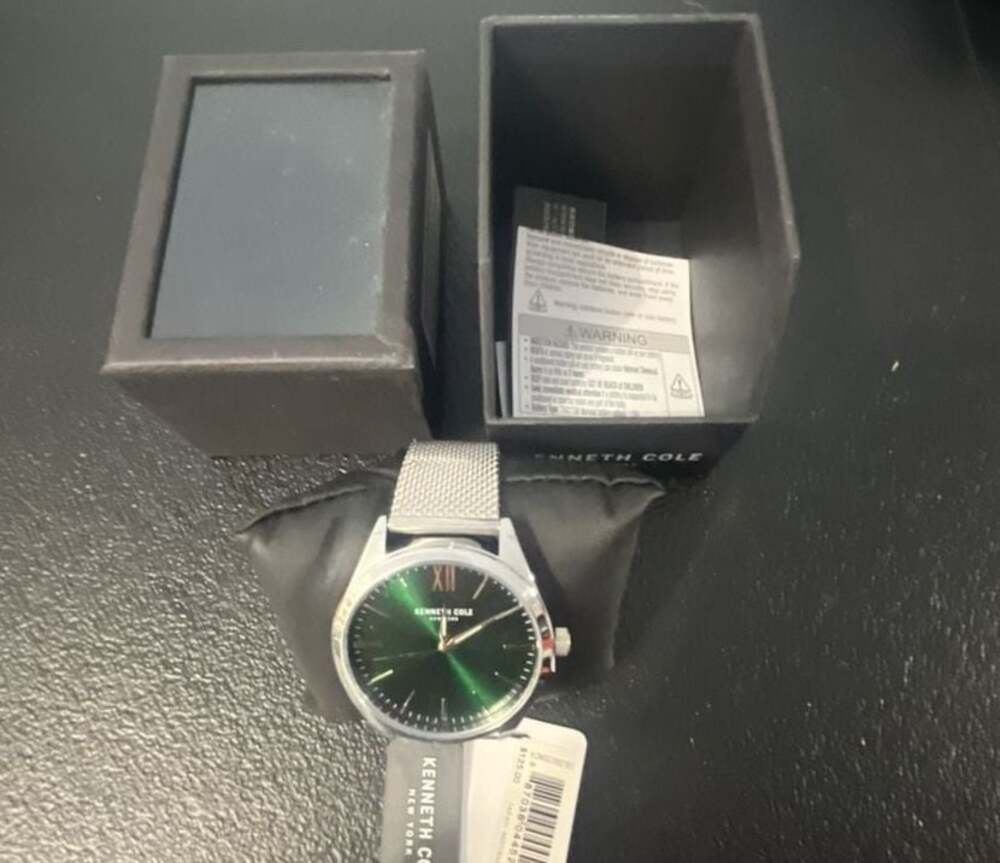 Kenneth Cole New York Men's Green Dial Silver-Tone Mesh Bracelet Watch